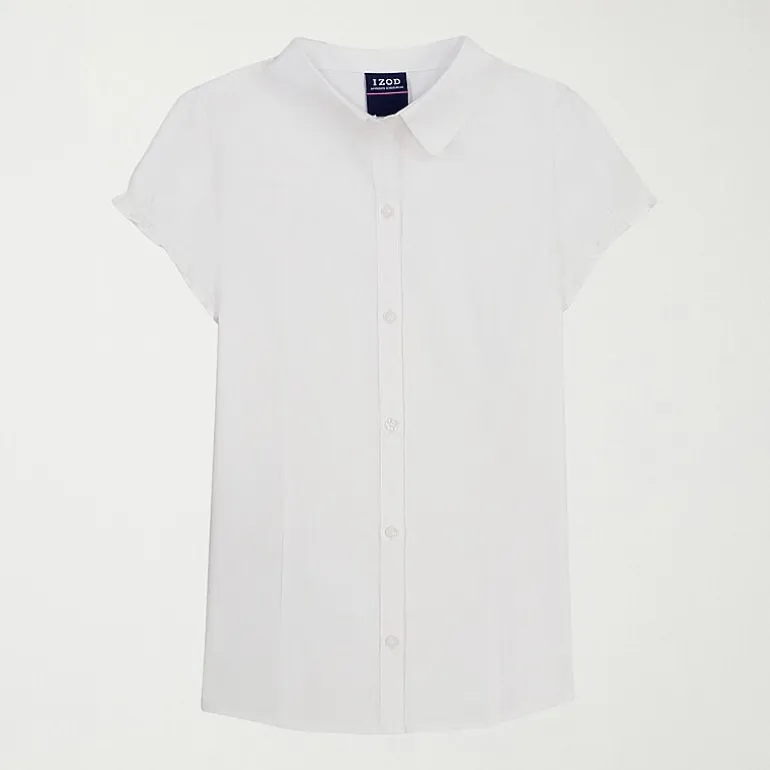 IZOD Womens Juniors Short Sleeve Blouse