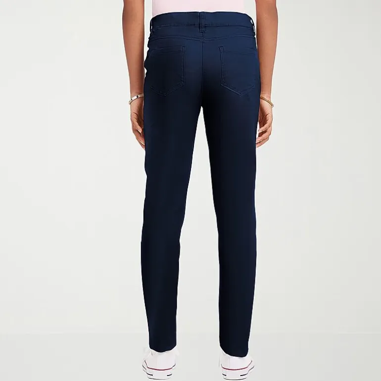 IZOD Womens Juniors Skinny Mid Rise Flat Front Pant