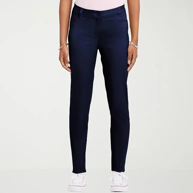 IZOD Womens Juniors Skinny Mid Rise Flat Front Pant