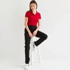IZOD Womens Juniors Straight Mid Rise Flat Front Pant