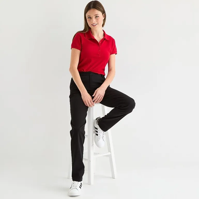 IZOD Womens Juniors Straight Mid Rise Flat Front Pant