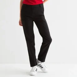 IZOD Womens Juniors Straight Mid Rise Flat Front Pant