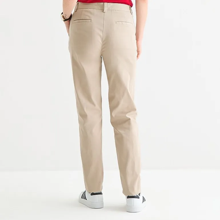 IZOD Womens Juniors Straight Mid Rise Flat Front Pant