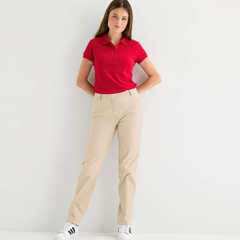 IZOD Womens Juniors Straight Mid Rise Flat Front Pant