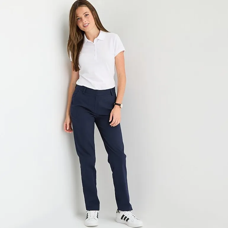 IZOD Womens Juniors Straight Mid Rise Flat Front Pant