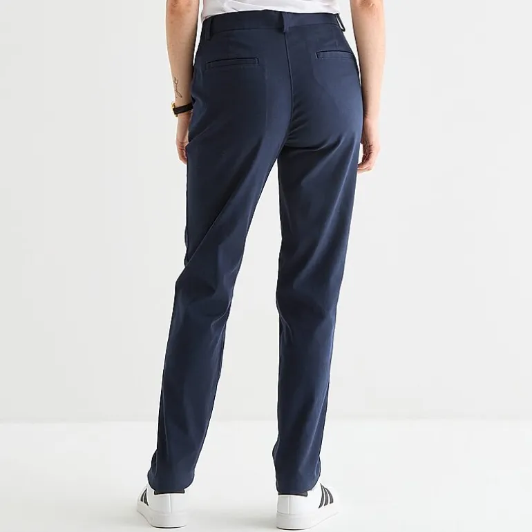 IZOD Womens Juniors Straight Mid Rise Flat Front Pant