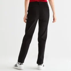 IZOD Womens Juniors Straight Mid Rise Flat Front Pant