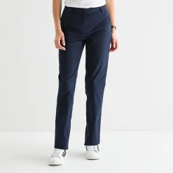 IZOD Womens Juniors Straight Mid Rise Flat Front Pant