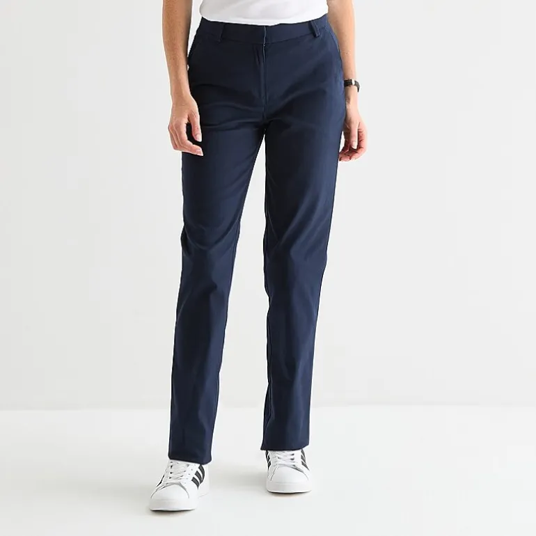 IZOD Womens Juniors Straight Mid Rise Flat Front Pant