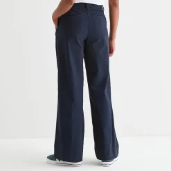 IZOD Womens Juniors Wide Leg Mid Rise Flat Front Pant