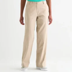 IZOD Womens Juniors Wide Leg Mid Rise Flat Front Pant