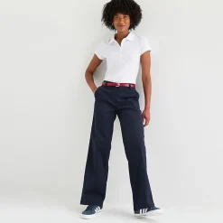 IZOD Womens Juniors Wide Leg Mid Rise Flat Front Pant