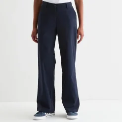 IZOD Womens Juniors Wide Leg Mid Rise Flat Front Pant