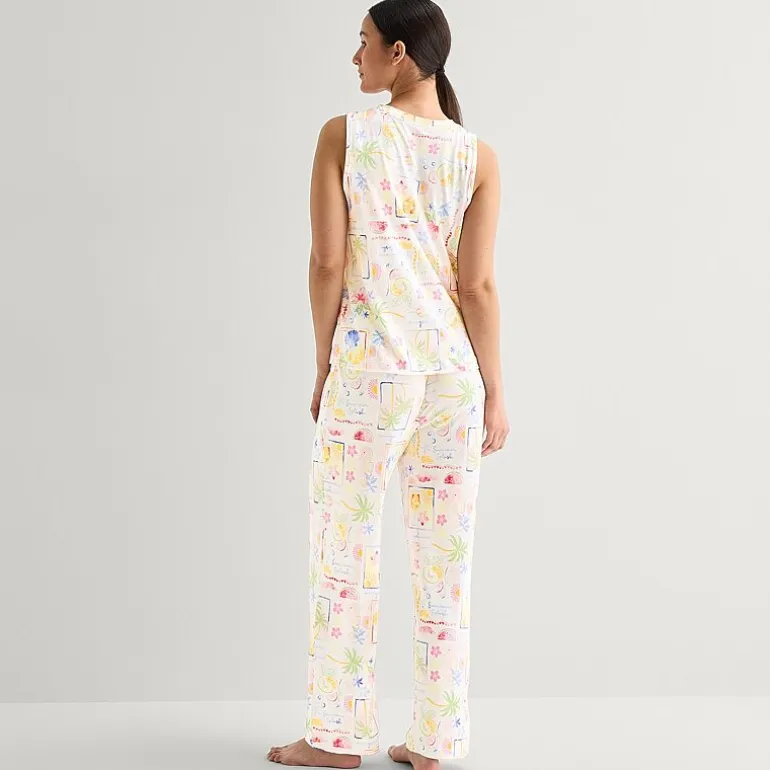 Jaclyn Womens Crew Neck Sleeveless 2-pc. Pajama Set
