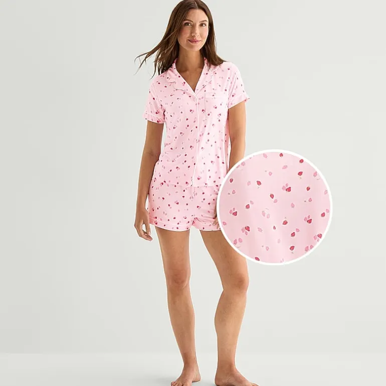 Jaclyn Womens Short Sleeve 2-pc. Pajama Set