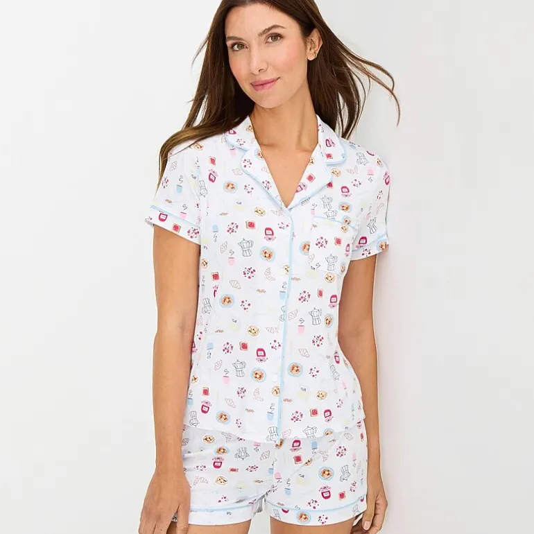 Jaclyn Womens Short Sleeve 2-pc. Pajama Set