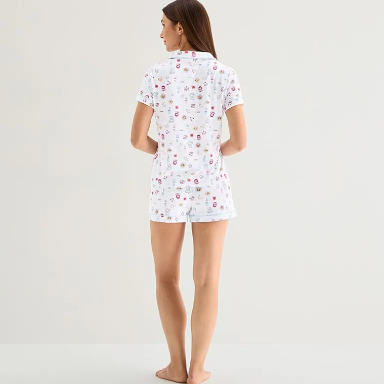 Jaclyn Womens Short Sleeve 2-pc. Pajama Set