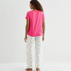 Jaclyn Womens V-Neck Short Sleeve 2-pc. Pajama Set