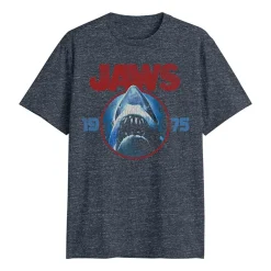 Jaws Mens Crew Neck Short Sleeve Classic Fit Big and Tall Graphic T-Shirt