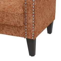 Jean Traditional Rolled Arm Accent Chair with Pewter Nailheads in Chenille