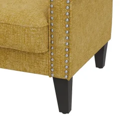 Jean Traditional Rolled Arm Accent Chair with Pewter Nailheads in Chenille