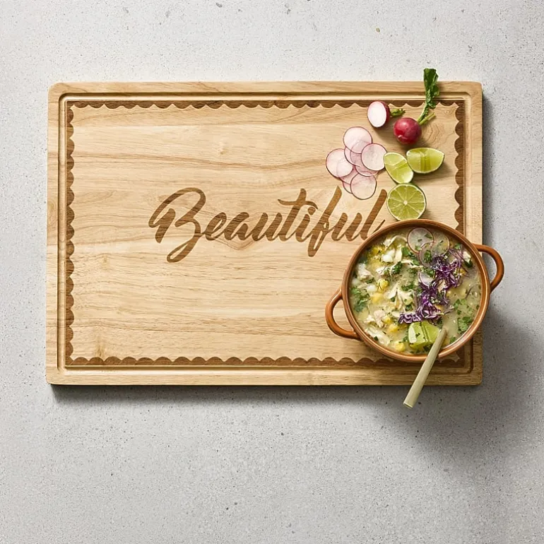Jenny Martinez Rubberwood 20"x14" Cutting Board