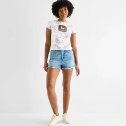 Jerry Leigh John Deer Baby Tee Womens Juniors Crew Neck Short Sleeve Regular Fit Graphic T-Shirt