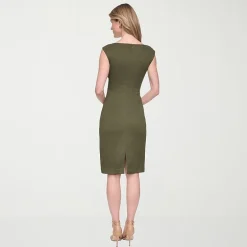 Jessica Howard Womens Boat Neck Sleeveless Sheath Dress
