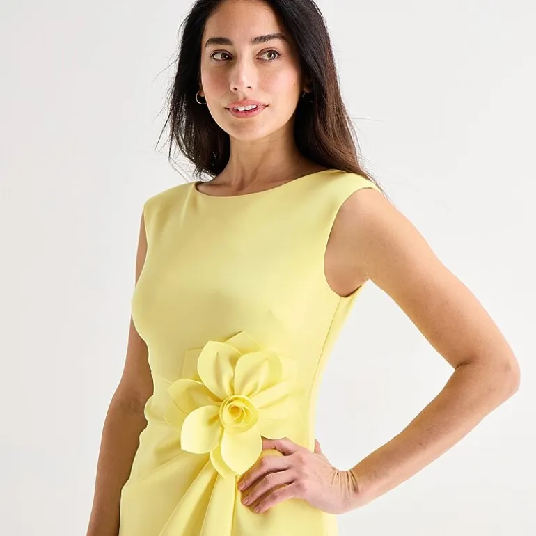 Jessica Howard Womens Boat Neck Sleeveless Sheath Dress