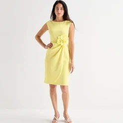 Jessica Howard Womens Boat Neck Sleeveless Sheath Dress