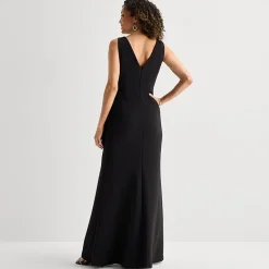 Jessica Howard Womens Boat Neck Sleeveless Embellished Evening Gown