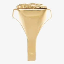 Jesus Mens 14K Gold Signet Ring