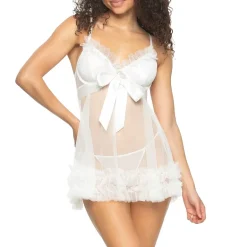Jezebel Veil Tulle Ruffle Babydoll Set -999554