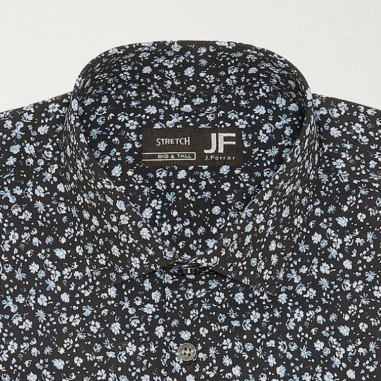 J. Ferrar Big and Tall Mens Regular Fit Easy Care Stretch Fabric Long Sleeve Dress Shirt