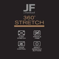 J. Ferrar Big And Tall 360 Stretch Performance Mens Regular Fit Wrinkle Free Long Sleeve Dress Shirt