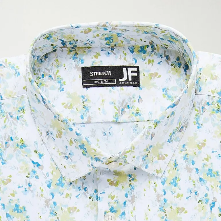 J. Ferrar Big And Tall Ultra Comfort Mens Regular Fit Stretch Fabric Wrinkle Free Long Sleeve Dress Shirt