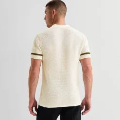 J. Ferrar Button Front Mens Short Sleeve Button Polo Sweater