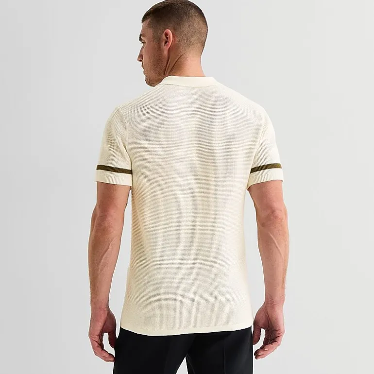 J. Ferrar Button Front Mens Short Sleeve Button Polo Sweater