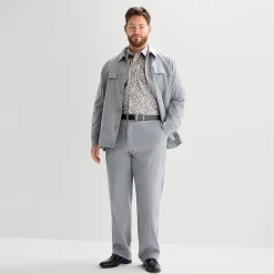 J. Ferrar Heather Twill Mens Straight Fit Big and Tall Dress Flat Front Pant