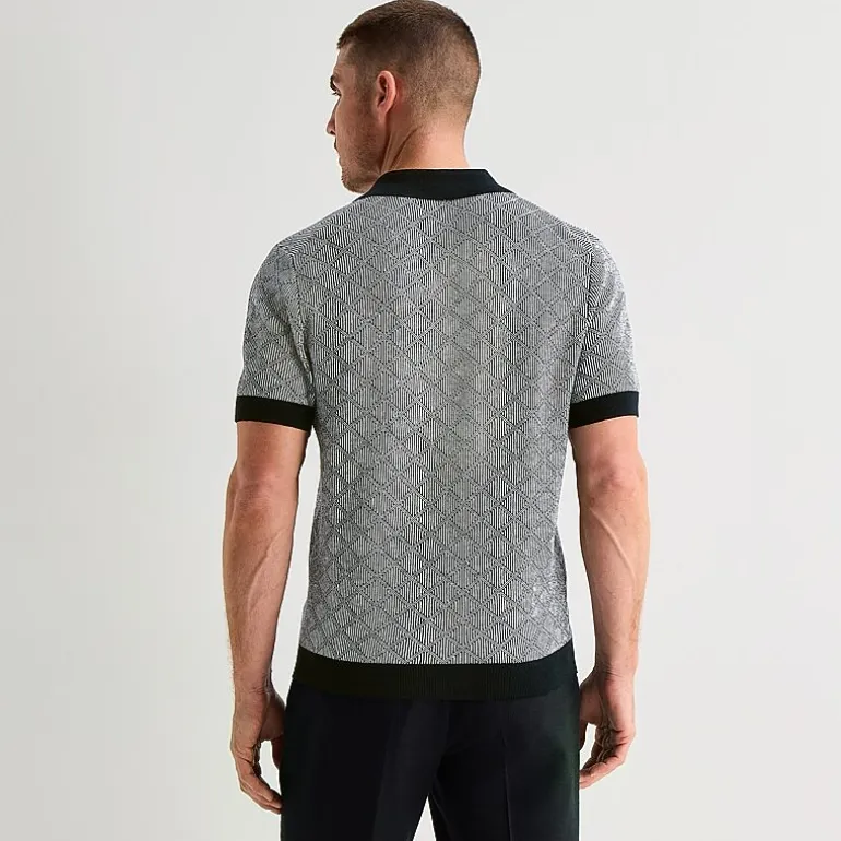 J. Ferrar Johnny CollarN Mens Short Sleeve Polo Sweater