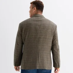 J. Ferrar Mens Big and Tall Plaid Regular Fit Sport Coat