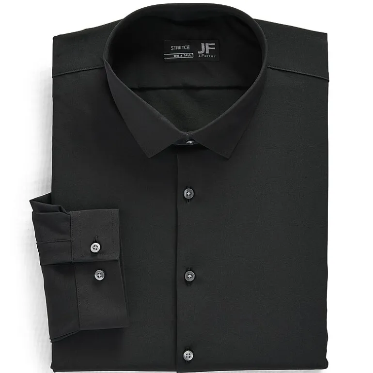 J. Ferrar Mens Big & Tall 360 Stretch Regular Fit Easy Care Stretch Fabric Long Sleeve Dress Shirt