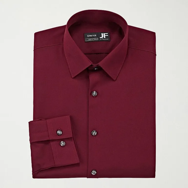 J. Ferrar Mens Big & Tall 360 Stretch Regular Fit Easy Care Stretch Fabric Long Sleeve Dress Shirt