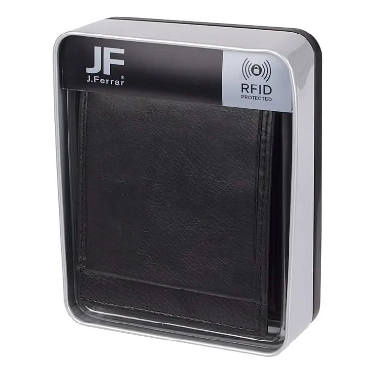 J. Ferrar Mens Extra Capacity Rfid Blocking Slim Fold Wallet