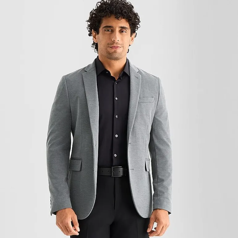 J. Ferrar Mens Knit Stretch Fabric Slim Fit Sport Coat