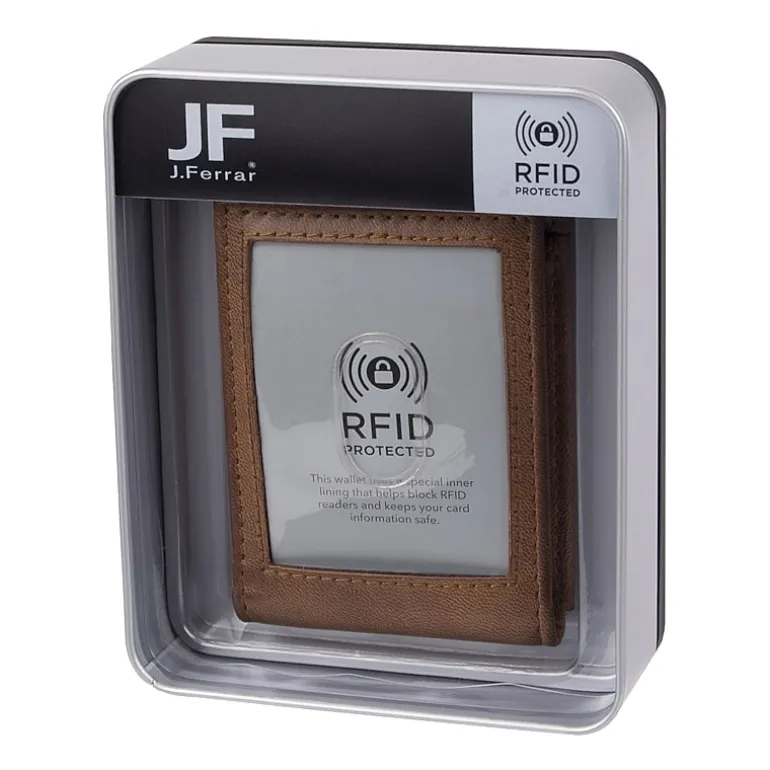 J. Ferrar Mens Magnetic Rfid Blocking Bifold Wallet