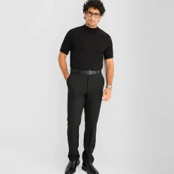 J. Ferrar Mens Mock Neck Short Sleeve Pullover Sweater