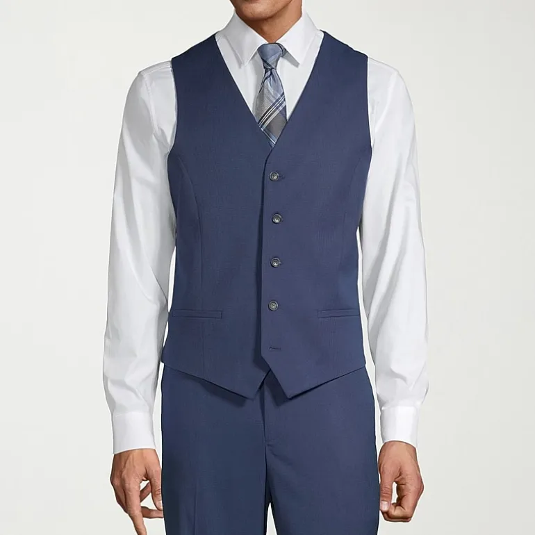 J. Ferrar Mens Slim Fit Suit Vest