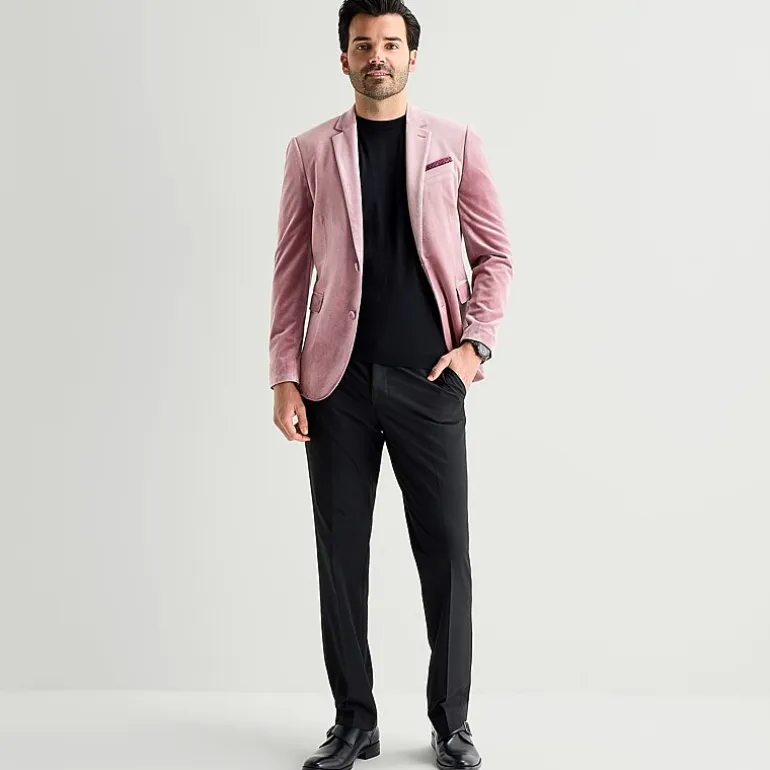 J. Ferrar Mens Slim Fit Velvet Sport Coat