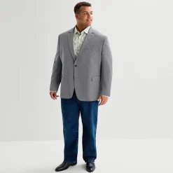 J. Ferrar 360 Stretch Knit Texture Mens Big and Tall Stretch Fabric Regular Fit Sport Coat